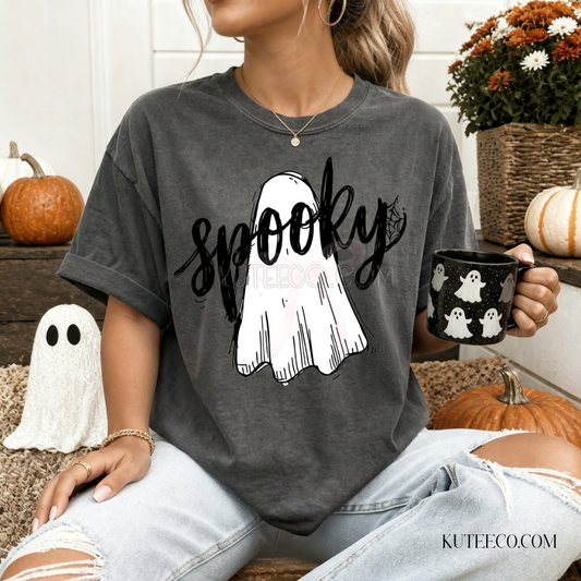 Spooky Glasses Ghost - Comfort Colors Tee