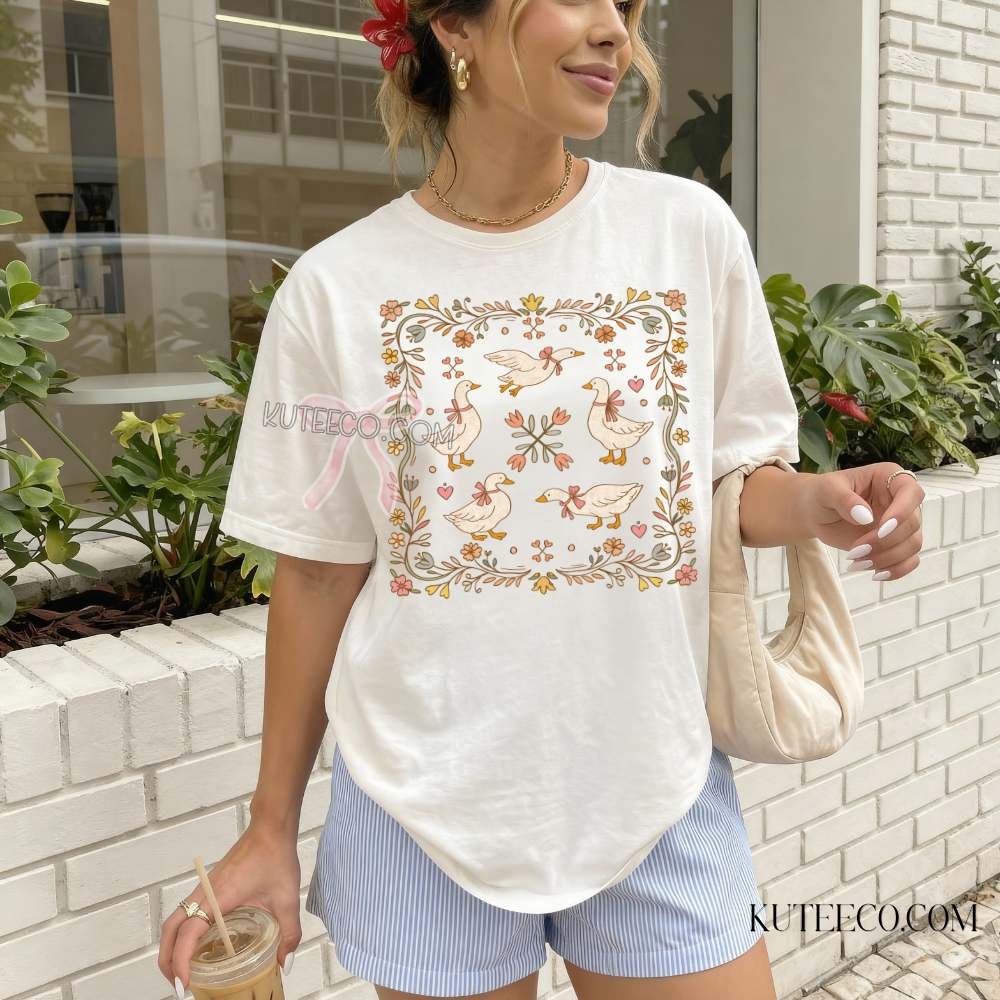 Goose Floral - Comfort colors Shirt/ Sweatshirt