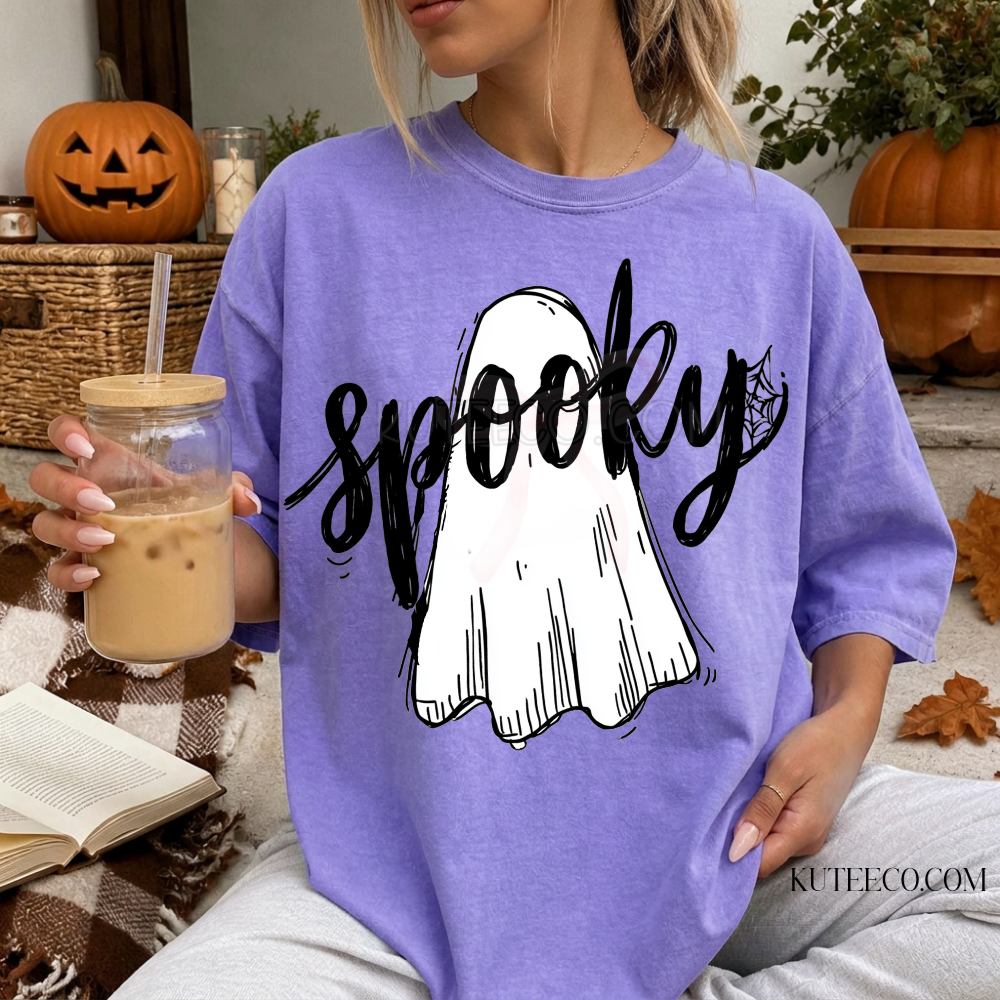 Spooky Glasses Ghost - Comfort Colors Tee