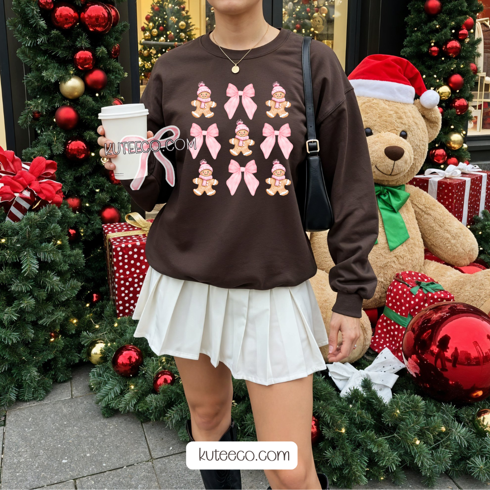 Pink Gingerbread Bows- Shirt/ Sweatshirt