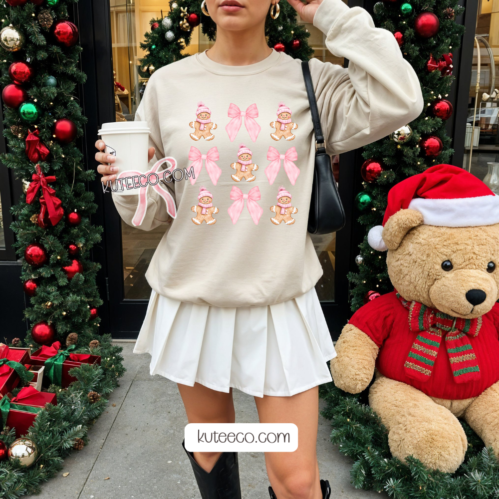 Pink Gingerbread Bows- Shirt/ Sweatshirt