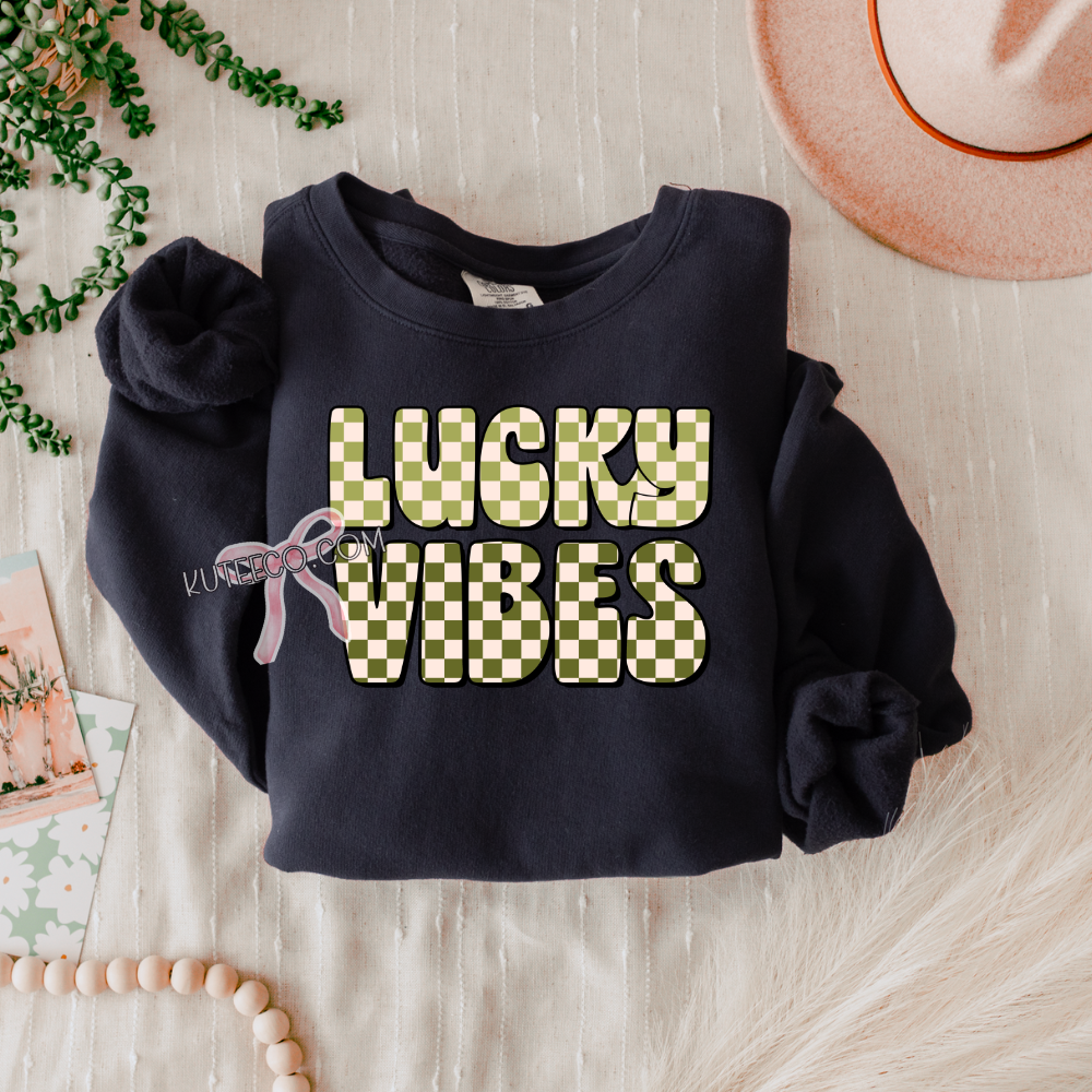Comfort Colors Lucky Vibes- Tee/Sweatshirt