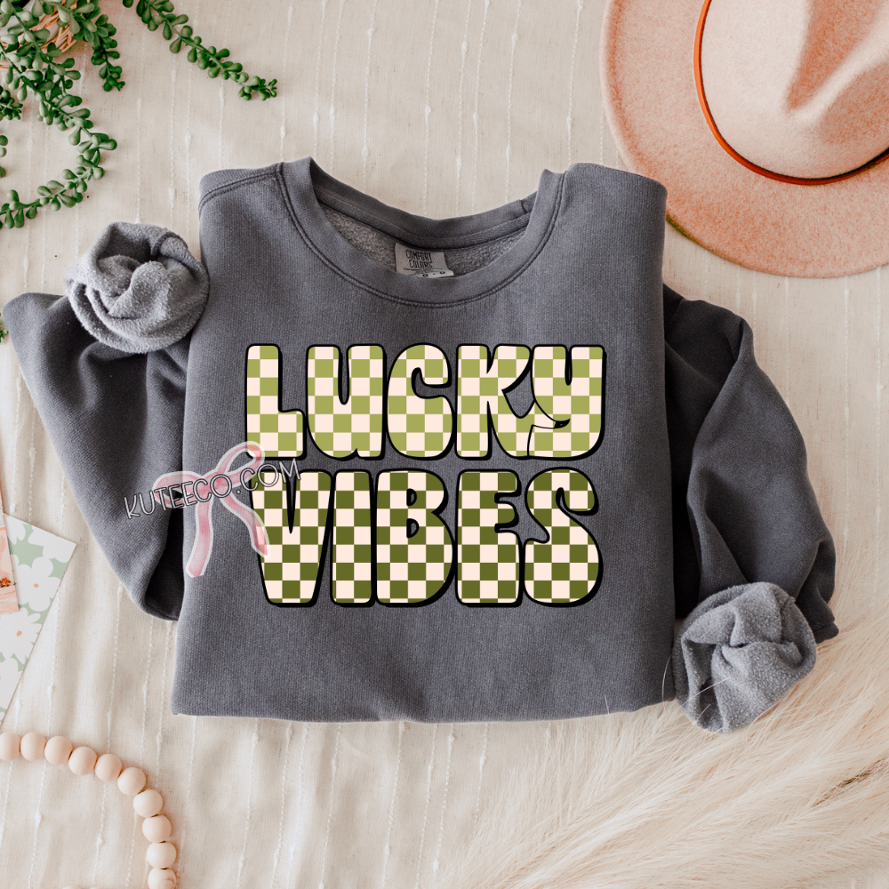 Comfort Colors Lucky Vibes- Tee/Sweatshirt