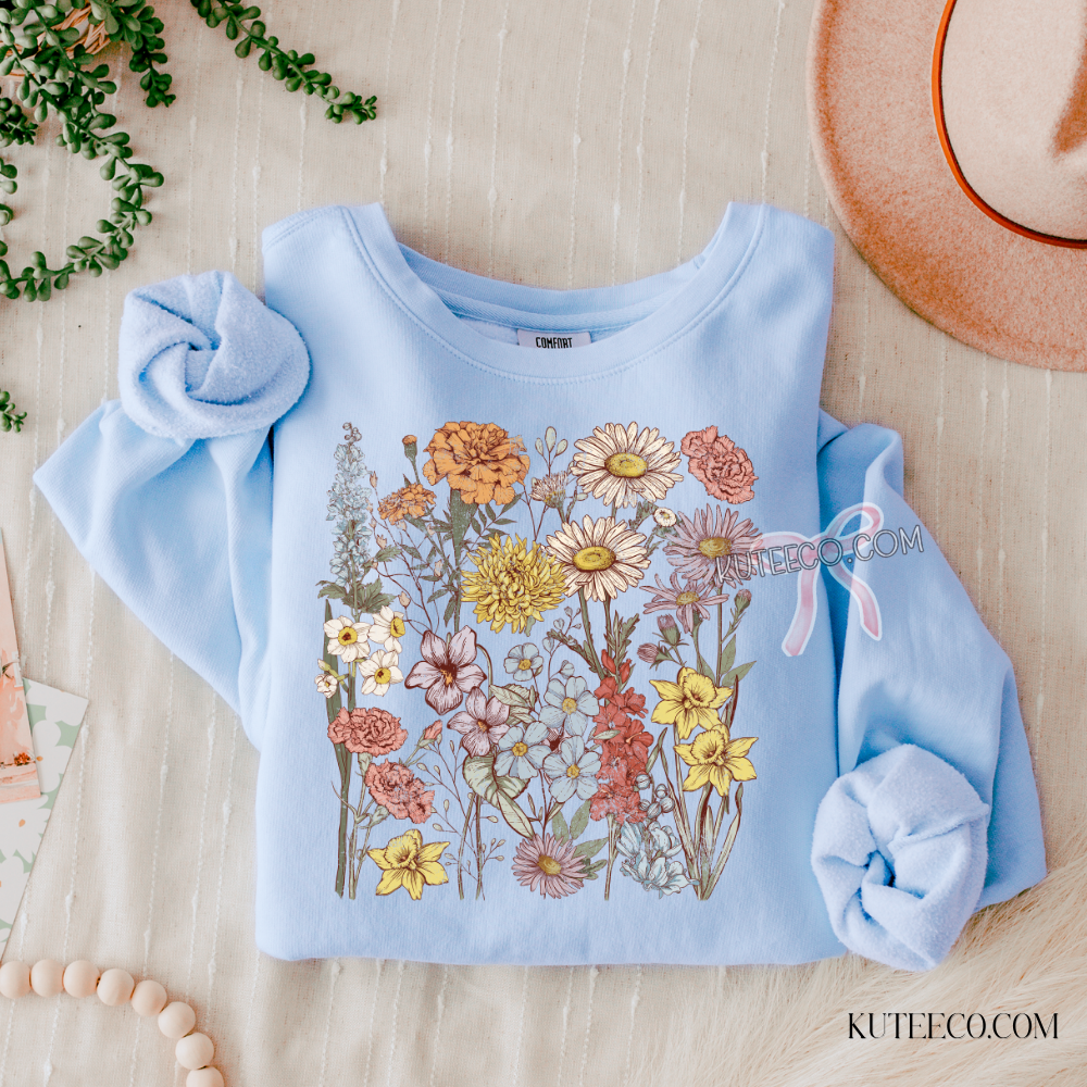 Floral Tee-  Comfort colors Shirt/ Sweatshirt