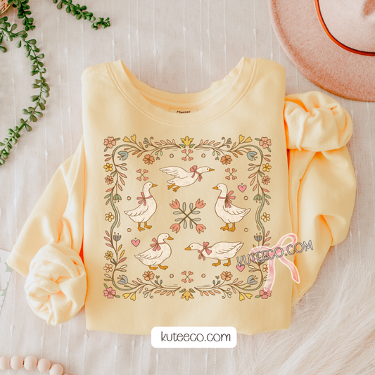 Goose Floral - Comfort colors Shirt/ Sweatshirt