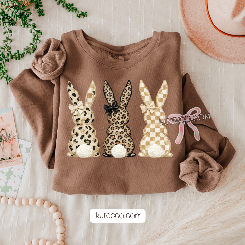 Cheetah Print Bunnies-  Comfort colors Shirt/ Sweatshirt