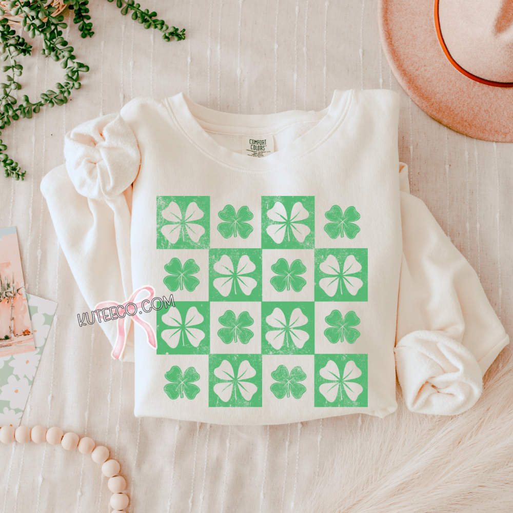 Comfort Colors Lucky Checkered- Tee/Sweatshirt