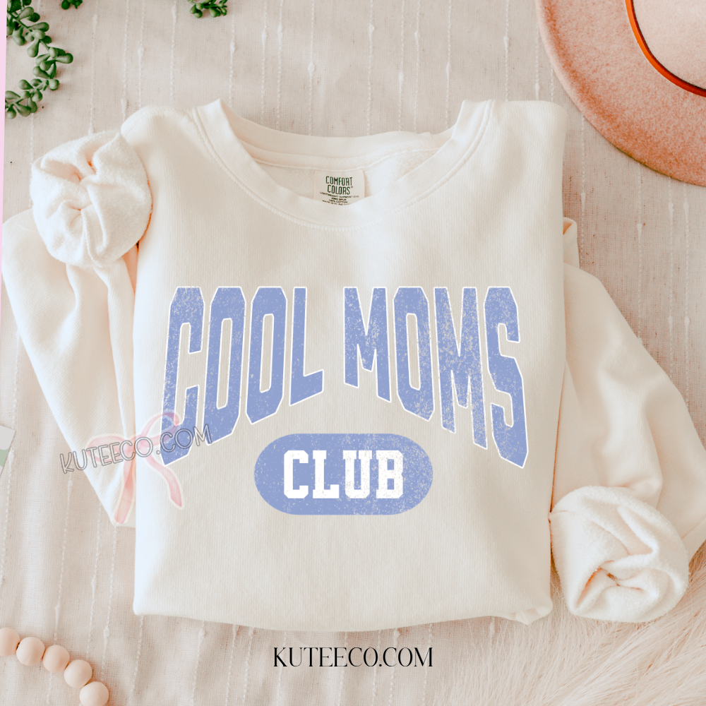 Cool Mom Club (Blue) Comfort colors Shirt/ Sweatshirt