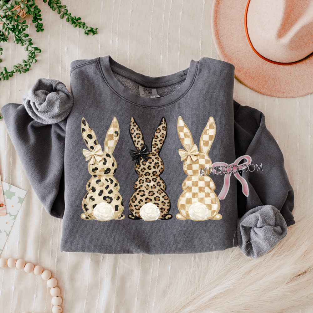 Cheetah Print Bunnies-  Comfort colors Shirt/ Sweatshirt