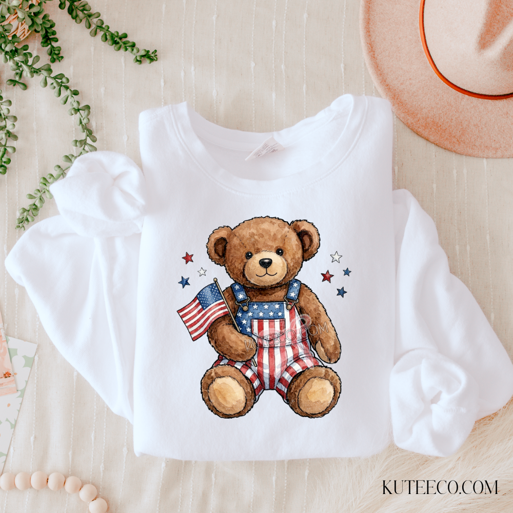 Beary American - Comfort Colors Shirt/ Sweatshirt