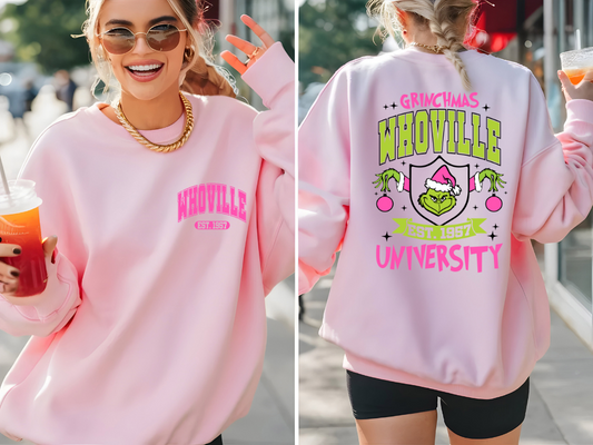 Grinch University Front/Back- Sweater