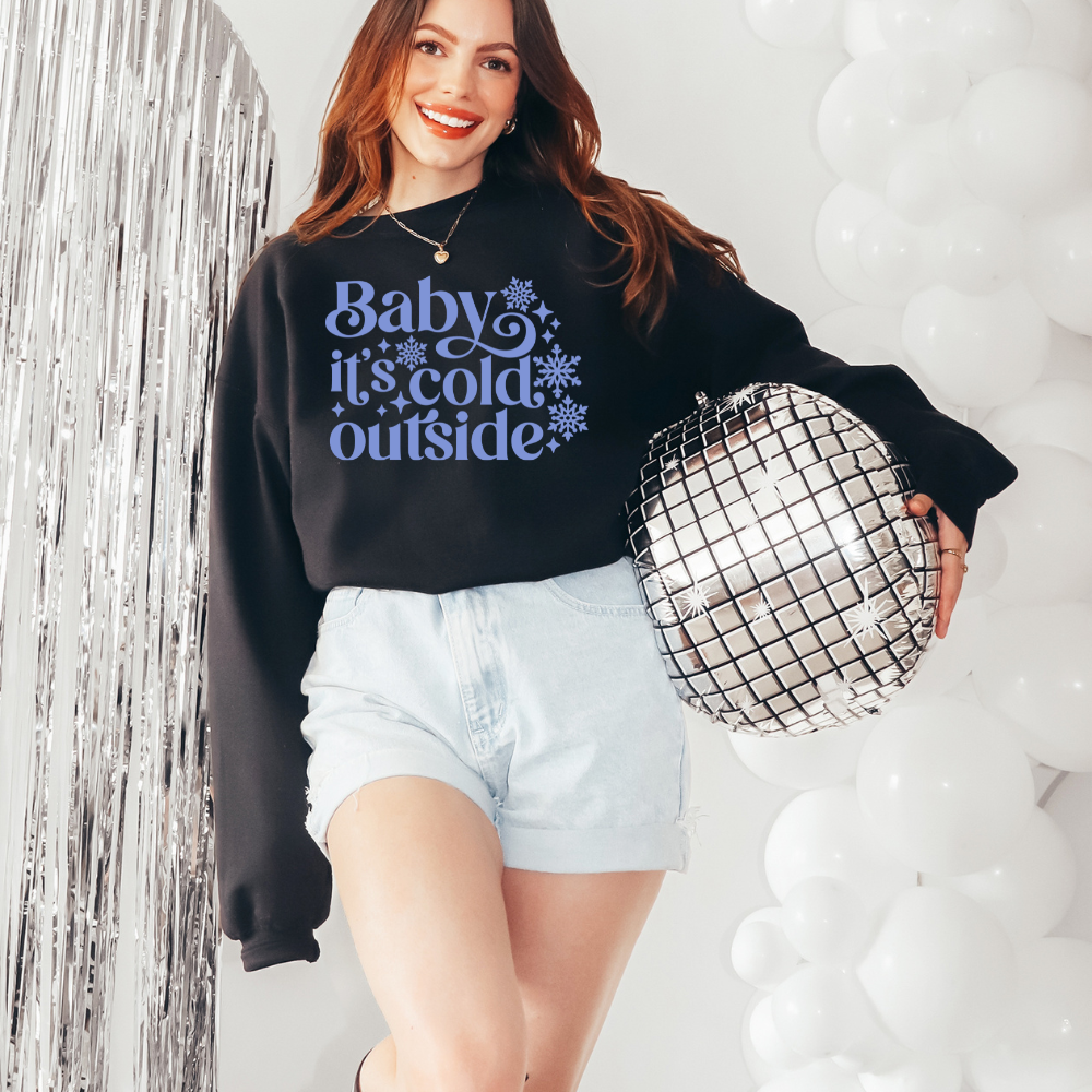 baby its cold outside sweater in black 