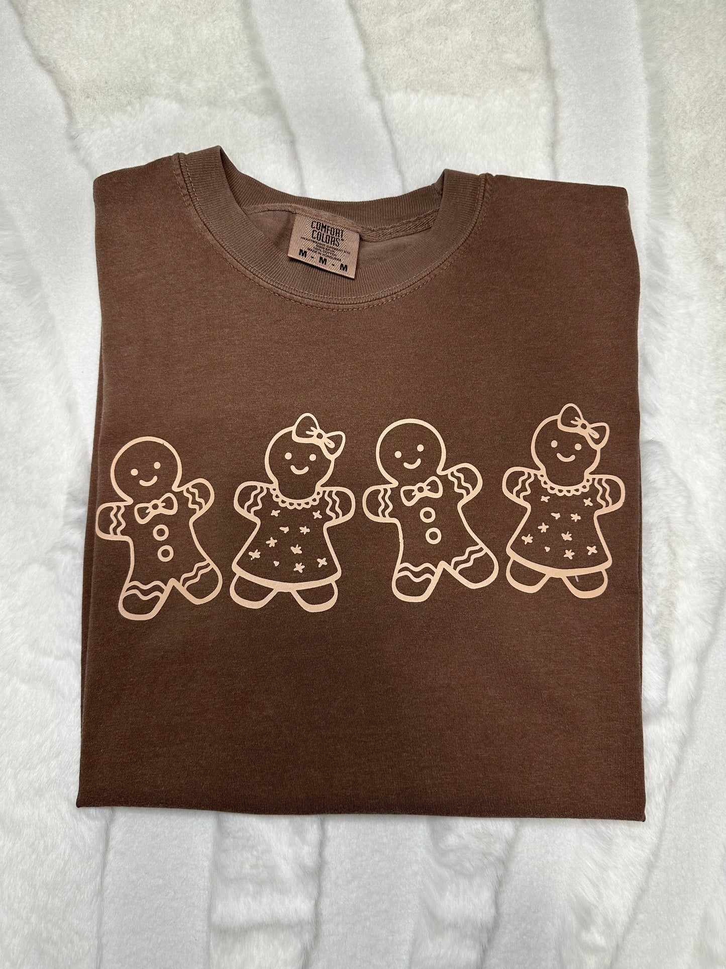 brown cute gingerbread shirt with bows neutral