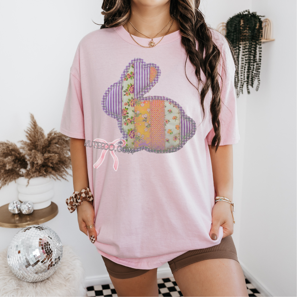Purple Quilted Bunny -Comfort colors Shirt/ Sweatshirt