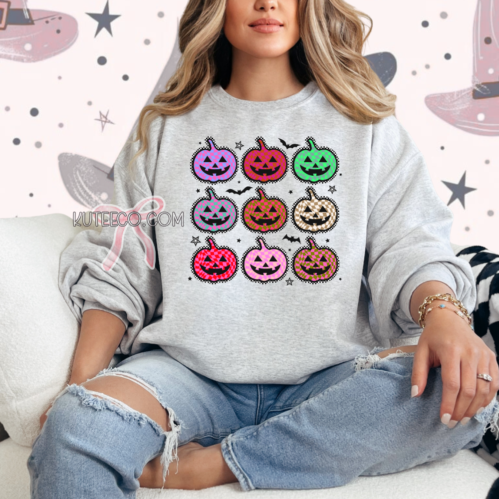 Checkered Pumpkins- T-shirt/ Sweater