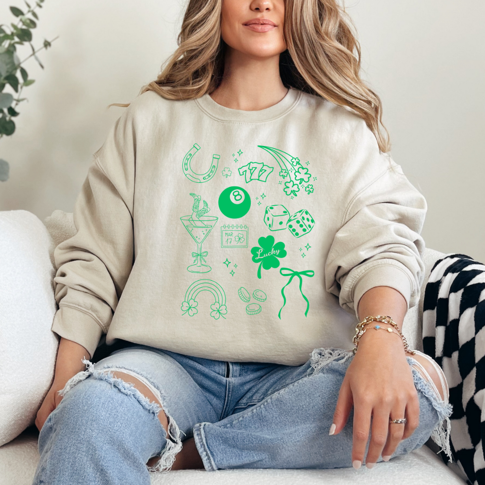 Lucky Girl Vibes- Sweater Crewneck