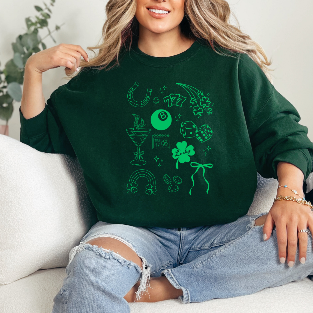 Lucky Girl Vibes- Sweater Crewneck