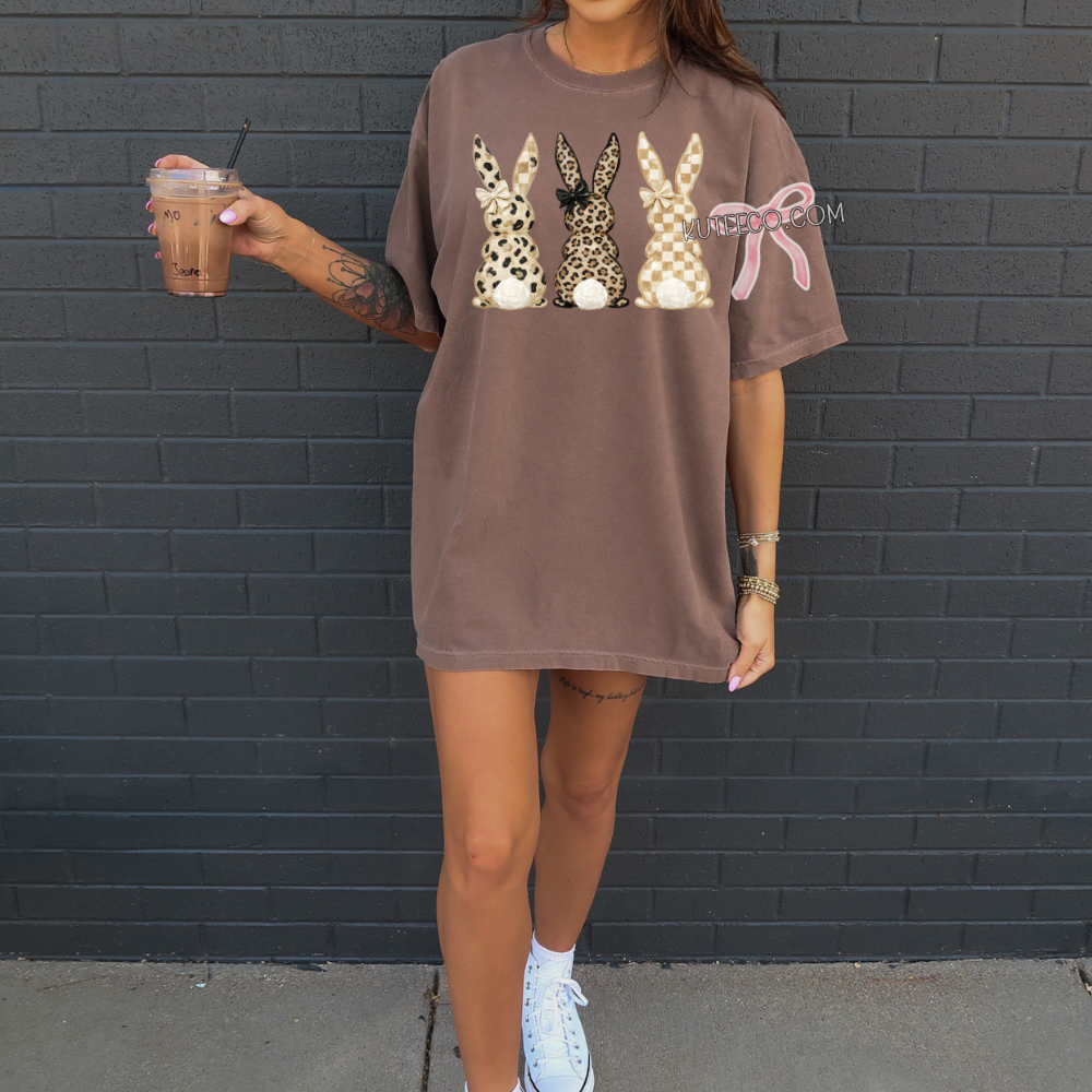 Cheetah Print Bunnies-  Comfort colors Shirt/ Sweatshirt