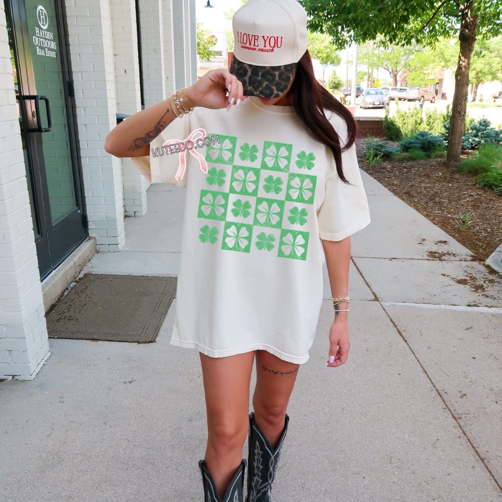 Comfort Colors Lucky Checkered- Tee/Sweatshirt