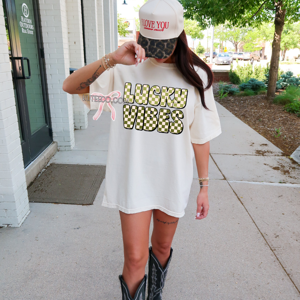 Comfort Colors Lucky Vibes- Tee/Sweatshirt