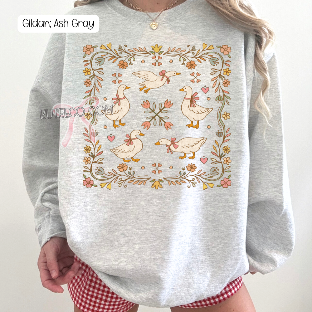 Goose Floral - Comfort colors Shirt/ Sweatshirt