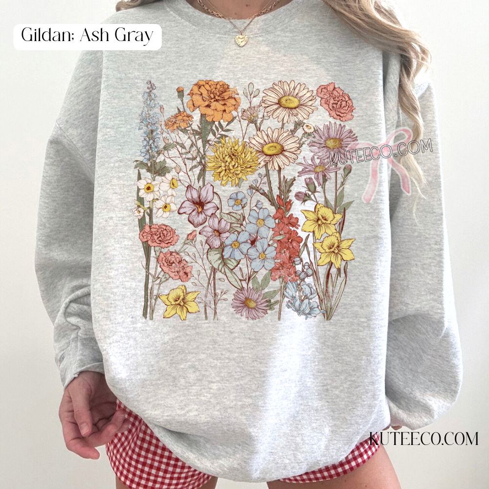 Floral Tee-  Comfort colors Shirt/ Sweatshirt